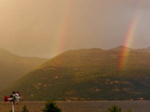 A double rainbow over Kootenay Lake