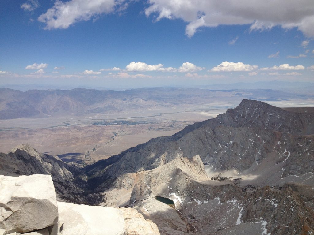 View of Bishop, California from the top of Mt. Whitney